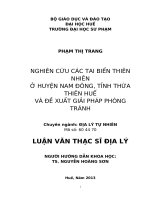 nghiên cứu các tai biến thiên nhiên ở huyện nam đông, tỉnh thừa thiên huế và đề xuất giải pháp phòng tránh