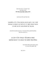 nghiên cứu ứng dụng giun quế, các chế phẩm vi sinh vật để xử lý bèo nhật bản và đề xuất giải pháp sử dụng
