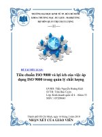 ĐỀ TÀI: Tiêu chuẩn ISO 9000 và lợi ích của việc áp dụng ISO 9000 trong quản lý chất lượng
