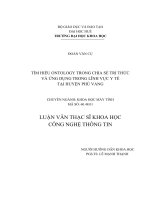 tìm hiểu ontology trong chia sẻ tri thức và ứng dụng trong lĩnh vực y tế tại huyện phú vang