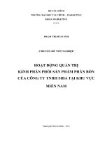 ĐỀ TÀI: Hoạt động quản trị kênh phân phối sản phẩm phân bón của công ty TNHH Siba tại khu vực miền Nam