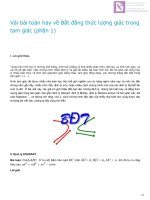 vài bài toán hay về bất đẳng thức lượng giác trong tam giác (phần 1)