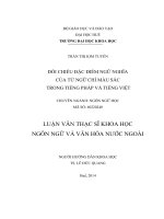 đối chiếu đặc điểm ngữ nghĩa của từ ngữ chỉ màu sắc trong tiếng pháp và tiếng việt