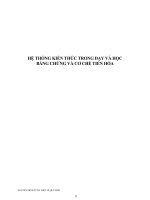 HỆ THỐNG KIẾN THỨC TRONG DẠY HỌC BẰNG CHỨNG VÀ CƠ CHẾ TIẾN HÓA