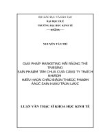 giải pháp marketing mở rộng thị trường sản phẩm tôm chua của công ty trách nhiệm hữu hạn chế biến thực phẩm đặc sản huế tấn lộc