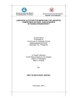 language activities for improving linguistic competence of the first year students in thai nguyen university