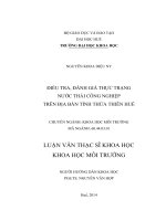 điều tra, đánh giá thực trạng nước thải công nghiệp trên địa bàn tỉnh thừa thiên huế