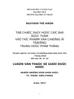 tổ chức dạy học các bài đọc thêm về tác phẩm văn chương ở trường trung học phổ thông