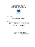 ĐỀ TÀI: Quản trị chất lượng tại công ty Vimec