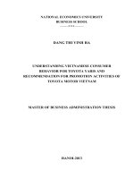 understanding vietnamese consumer behavior for toyota yaris and recommendation for promotion activities of toyota motor vietnam