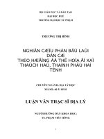 nghiên cứu phân bố lại dân cư theo hướng đô thị hóa ở xã thạch hạ, thành phố hà tĩnh