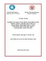 nghiên cứu khả năng phân tích diễn ngôn trong tiếng anh để chuẩn bị các hoạt động tích hợp nói và viết cho sinh viên năm thứ nhất tại đại học thái nguyên