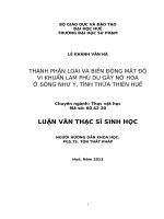 thành phần loài và biến động mật độ vi khuẩn lam phù du gây nở hoa ở sông như ý, tỉnh thừa thiên huế