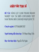 NĂNG LỰC CẠNH TRANH DOANH NGHIỆP VẬN TẢI BIỂN CONTAINER VIỆT NAM TRONG BỐI CẢNH HỘI NHẬP QUỐC TẾ