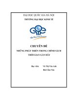 Những phát triển chính sách về đầu tư trực tiếp nước ngoài trong khoảng thời gian gần đây.