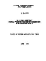 sales force competency of steels products and energy business division in mitsui &co viet nam ltd