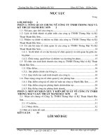 ĐỀ TÀI: Tổ chức sản xuất kinh doanh của công ty TNHH Thương Mại và kỹ thuật Mạnh Bắc Sơn