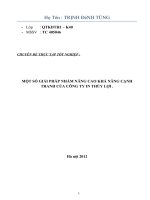 ĐỀ TÀI: Một số giải pháp nhằm nâng cao khả năng cạnh tranh của công ty In Thủy Lợi