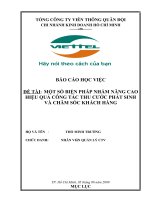 ĐỀ TÀI: Một số biện pháp nhằm nâng cao hiệu quả công tác thu cước phát sinh và chăm sóc khách hàng của tập đoàn VIETTEL