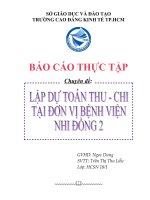 ĐỀ TÀI: Lập dự toán thu hci tại bệnh viện nhi đồng 2