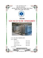 tiểu luận sản xuất nước tinh khiết - luận văn, đồ án, đề tài tốt nghiệp