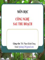 Bài giảng công nghệ sau thu hoạch-chương 1- tiết 3-Tổn thất sau thu hoạch