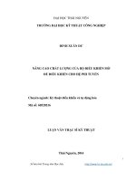 Nâng cao chất lượng của bộ điều khiển mờ để điều khiển cho hệ phi tuyến