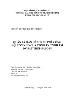 ĐỀ TÀI: Quản lý bán hàng, chi phí, công nợ, tồn kho của công ty TNHH DV Sắt Thép Sài Gòn