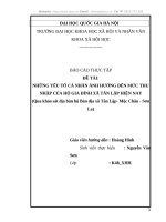 những yếu tố cá nhân ảnh hưởng đến mức thu nhập của hộ gia đình xã tân lập hiện nay