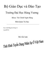 ĐỀ TÀI: Tình hình tuyển dụng nhân sự ở Việt Nam