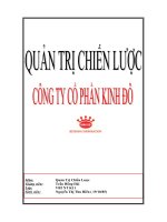 ĐỀ TÀI: Quản trị chiến lược công ty cổ phần Kinh Đô