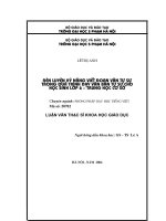 rèn luyện kỹ năng viết đoạn văn tự sự trong quá trình dạy văn bản tự sự cho học sinh lớp 6 - trung học sơ sở