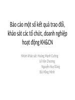 Báo cáo khảo sát các tổ chức, doanh nghiệp hoạt động khoa học và công nghệ Việt Nam