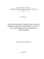 chiến lược khai thác internet cho các doanh nghiệp lữ hành tại hà nội (nghiên cứu thực tế tại saigontourist hà nội, exotissimo và nghitamtours)