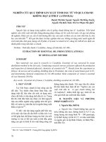 Nghiên cứu quá trình sản xuất tinh dầu từ vỏ quả chanh không hạt