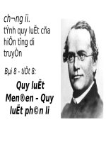 thuyết trinh sinh hoc - quy luật menđen quy luật phân li