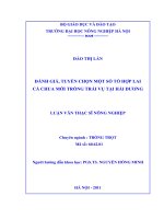 đánh giá, tuyển chọn một số tổ hợp lai cà chua mới trồng trái vụ tại hải dương