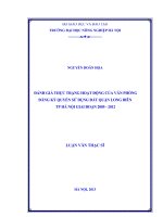 Đánh giá thực trạng hoạt động của văn phòng đăng ký quyền sử dụng đất quận long biên TP hà nội giai đoạn 2005 2012