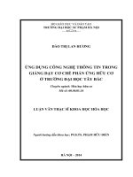 ứng dụng công nghệ thông tin trong giảng dạy cơ chế phản ứng hữu cơ ở trường đại học tây bắc