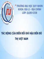 Thuyết trình tác động của biến đổi khí hậu đến đô thị việt nam