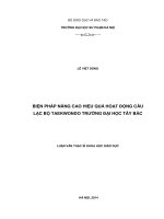 biện pháp nâng cao hiệu quả hoạt động câu lạc bộ taekwondo trường đại học tây bắc