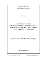 vận dụng dạy học nhóm theo hướng phát huy tính tích cực, tự lực và sáng tạo của học sinh khi dạy chương cảm ứng điện từ vật lí 11 thpt