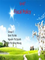 Unit 7: Fiscal Policy