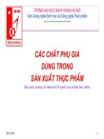 Bài giảng phụ gia thực phẩm phần 3 chất chống oxy hoá