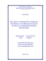 Thực trạng và giải pháp nâng cao hiệu quả hoạt động của văn phòng đăng ký quyền sử dụng đất tại thành phố thanh hoá, tỉnh thanh hoá