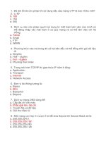 trắc nghiệm môn mạng máy tính