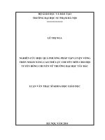 nghiên cứu hiệu quả phương pháp tập luyện vòng tròn nhằm nâng cao thể lực chuyên môn cho đội tuyển bóng chuyền nữ trường đại học tây bắc
