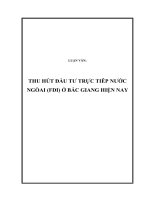 thu hút đầu tư trực tiêp nước ngòai (fdi) ở bắc giang hiện nay