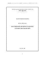 quan điểm hồ chí minh về giáo dục văn hoá cho thanh niên