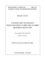 tóm tắt luận án ứng dụng siêu âm nội mạch trong chẩn đoán và điều trị can thiệp bệnh động mạch vành